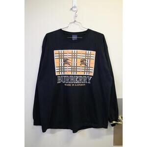 00's Burberry Bootleg Made In London Plaid Box Long Sleeve T-Shirt